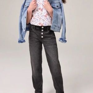 High-Rise Straight Leg Jeans - no button - size 17/18 short